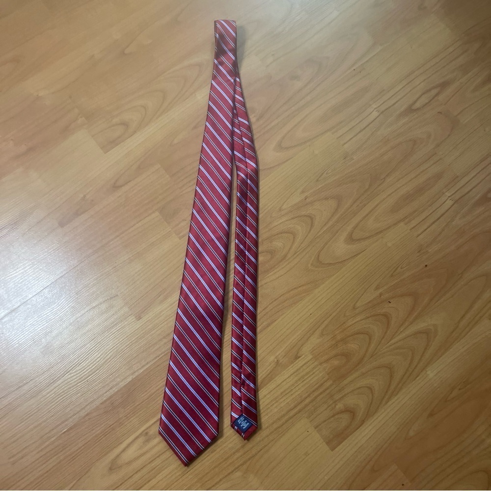 NWT SADDLEBRED Men's Red and Blue Striped tie